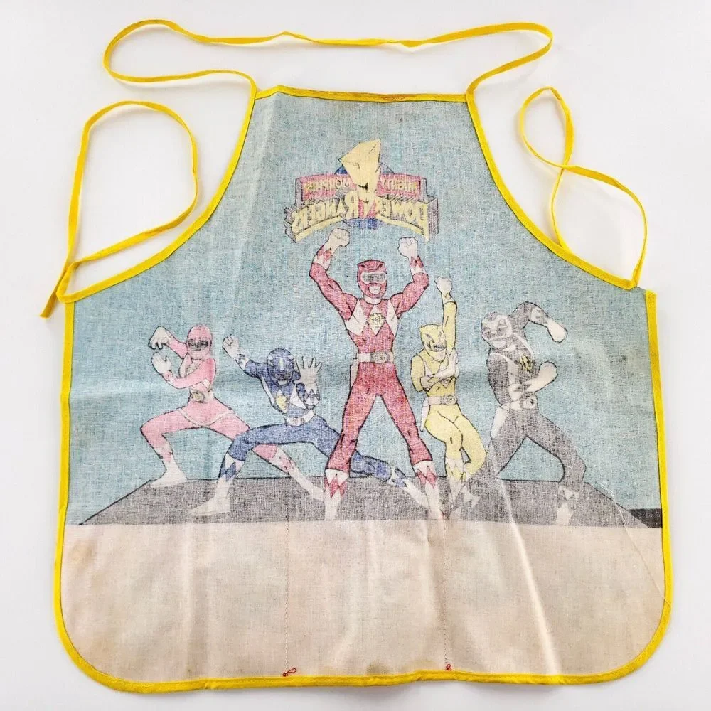Saban 1994 Power Rangers Children's Kids Plastic Coated Apron w/ Pockets *READ*